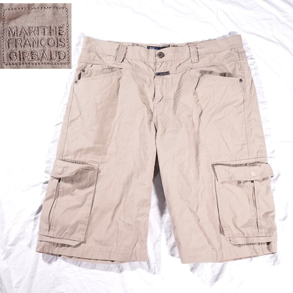Marithé François Girbaud Cargo Shorts Tan Beige Mens Size 38